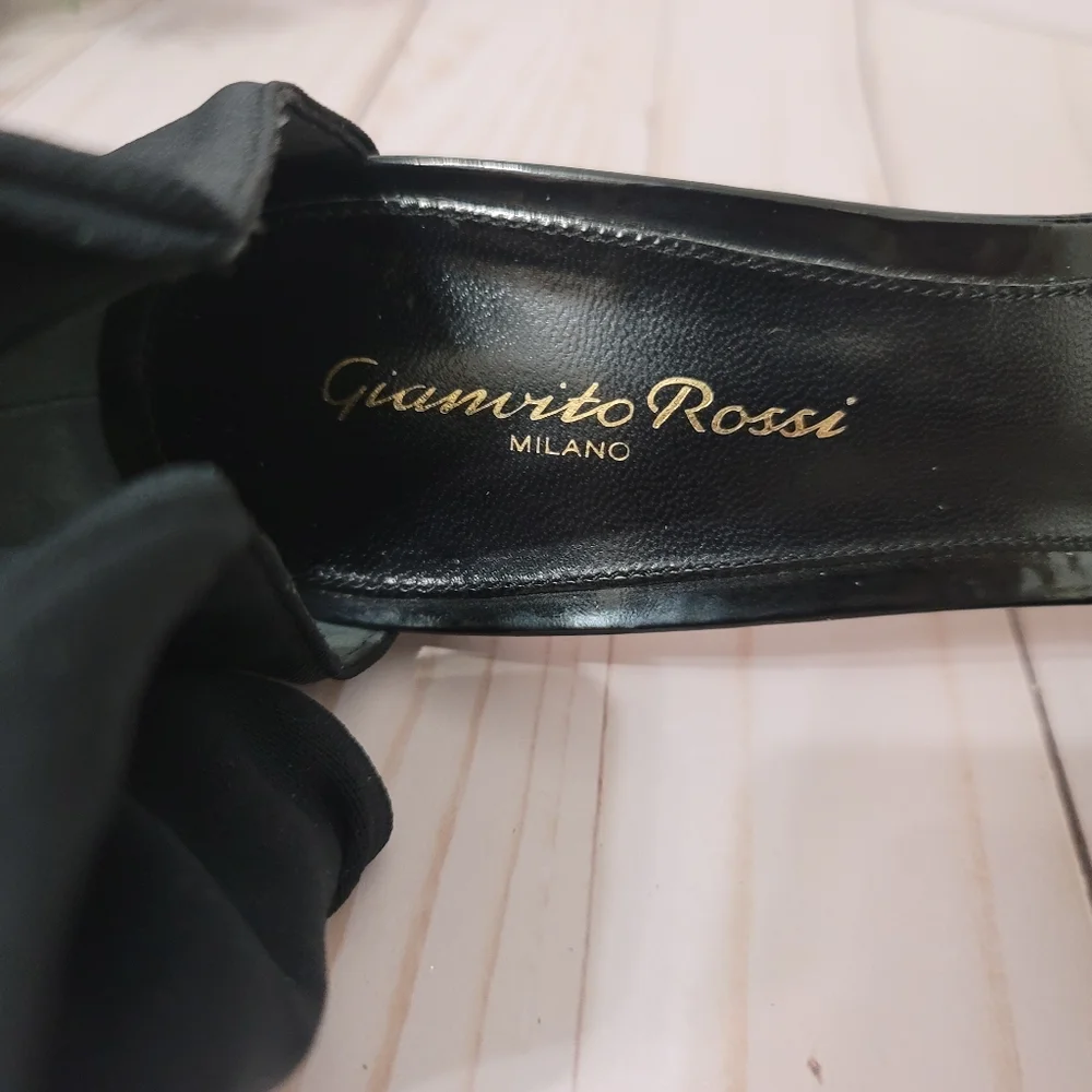 ✨️Gianvito Rossi--Black heels with black elastic strap, size 40, made in italy✨️ - Picture 9 of 16
